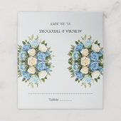 Gepersonaliseerde blauwe en witte Rose Place kaart Plaatskaartje (Buitenkant ongevouwen)