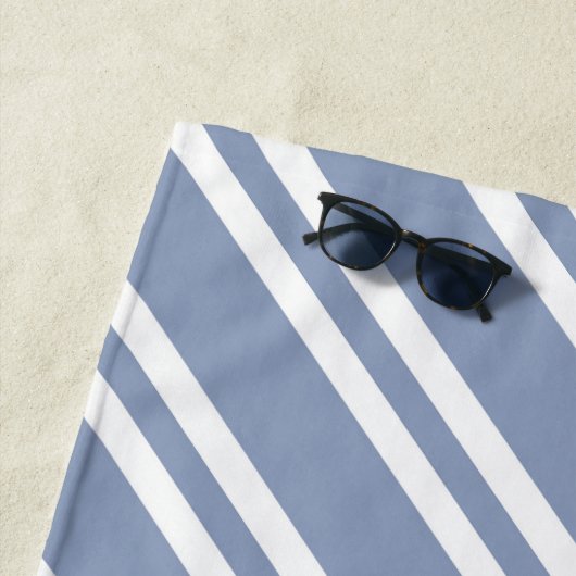 Gepersonaliseerde Blauwe en Witte strepen van het  Strandlaken (In situ)