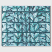 Gepersonaliseerde blauwe gebreide kerst cadeaupapier (Vlak)