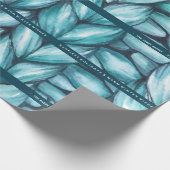 Gepersonaliseerde blauwe gebreide kerst cadeaupapier (Hoek)