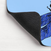 Gepersonaliseerde blauwe gevleugelde libel muismat (Hoek)