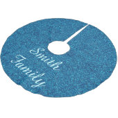 Gepersonaliseerde blauwe glitter kerstboomrok kerstboom rok (Gekanteld)