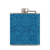 Gepersonaliseerde blauwe glitterkolf heupfles (Achterkant)