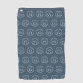 Gepersonaliseerde blauwe Golf Club Monogram Gift Golfhanddoek (Voorkant)