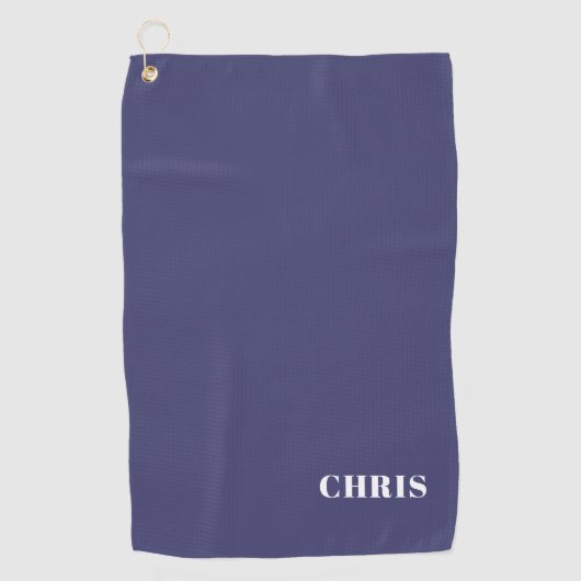 Gepersonaliseerde blauwe golfhanddoek (Voorkant)