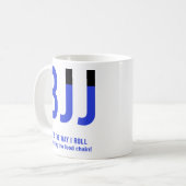 Gepersonaliseerde blauwe gordel BJJ Jiu Jitsu Koffiemok (Voorkant links)