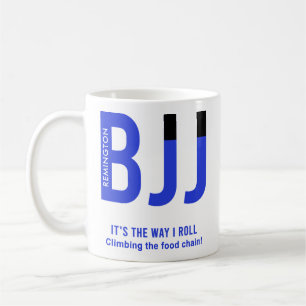 Gepersonaliseerde blauwe gordel BJJ Jiu Jitsu Koffiemok