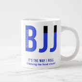 Gepersonaliseerde blauwe gordel gerangschikt BJJ J Grote Koffiekop (Rechts)