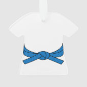 Gepersonaliseerde blauwe gordel Karate Ornament (achterkant)