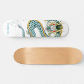 Gepersonaliseerde blauwe gouddrakenskateboard persoonlijk skateboard (Horizontaal)