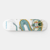 Gepersonaliseerde blauwe gouddrakenskateboard persoonlijk skateboard (Horizontaal)