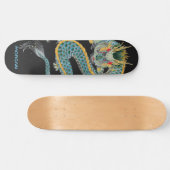 Gepersonaliseerde blauwe gouddrakenskateboard persoonlijk skateboard (Horizontaal)