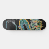 Gepersonaliseerde blauwe gouddrakenskateboard persoonlijk skateboard (Horizontaal)