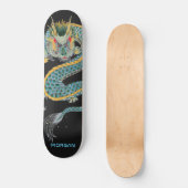 Gepersonaliseerde blauwe gouddrakenskateboard persoonlijk skateboard (Voorkant)
