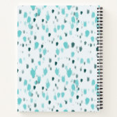 Gepersonaliseerde Blauwe, Grijze Abstracte Splash Notitieboek (Achterkant)