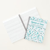 Gepersonaliseerde Blauwe, Grijze Abstracte Splash Notitieboek (Binnen)