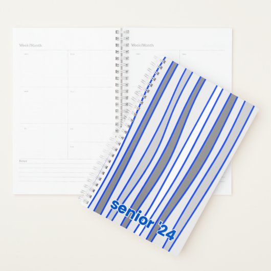Gepersonaliseerde Blauwe & Grijze Hardcover Spiraa Planner (Display)