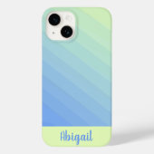 Gepersonaliseerde blauwe groene geel ombre gradiën Case-Mate iPhone case (Achterkant)