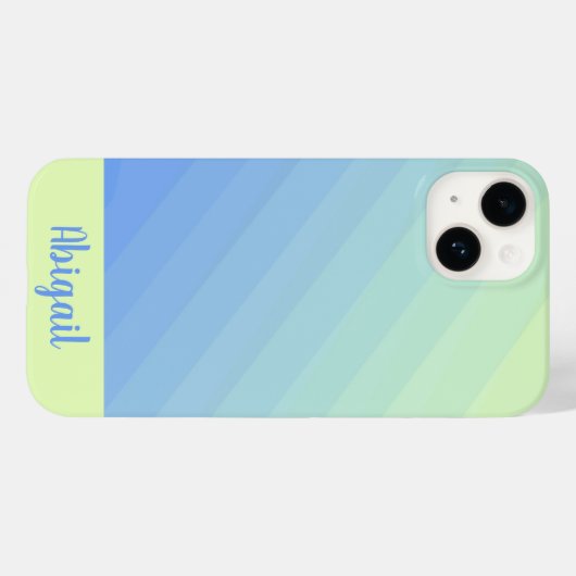 Gepersonaliseerde blauwe groene geel ombre gradiën Case-Mate iPhone case (Achterkant (horizontaal))