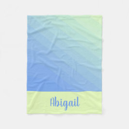 Gepersonaliseerde blauwe groene geel ombre gradiën fleece deken