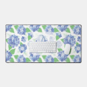 Gepersonaliseerde Blauwe Hortensia Bloemen Bureaumat (Keyboard & Muis)