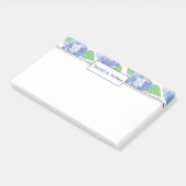 Gepersonaliseerde Blauwe Hortensia Bloemen Post-it Post-it® Notes (Schuin)