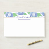 Gepersonaliseerde Blauwe Hortensia Bloemen Post-it Post-it® Notes (Op bureau)