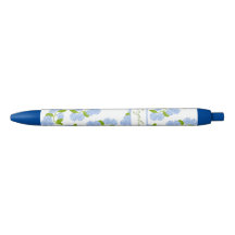 Gepersonaliseerde blauwe hortensia pen