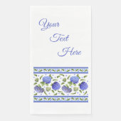 Gepersonaliseerde blauwe hortensia's overal botani servet (Voorkant)