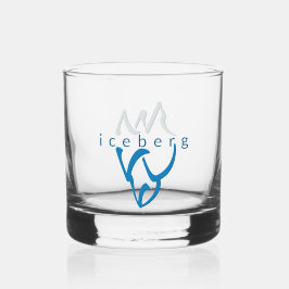 Gepersonaliseerde blauwe ijsberg Inspirerend kunst Whisky Glas