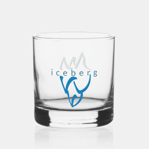 Gepersonaliseerde blauwe ijsberg Inspirerend kunst Whisky Glas