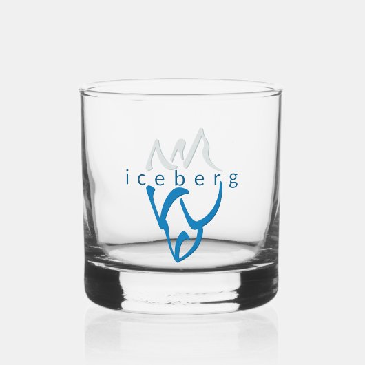 Gepersonaliseerde blauwe ijsberg Inspirerend kunst Whisky Glas (Voorkant)