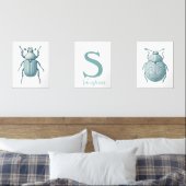 Gepersonaliseerde Blauwe Insectenkever Bug Boys Ro Muurkunst Sets (Slaapkamer)