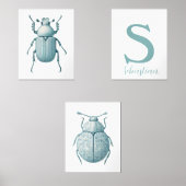 Gepersonaliseerde Blauwe Insectenkever Bug Boys Ro Muurkunst Sets (Voorkant)