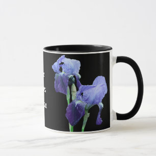  gepersonaliseerde blauwe irisbloemen mok