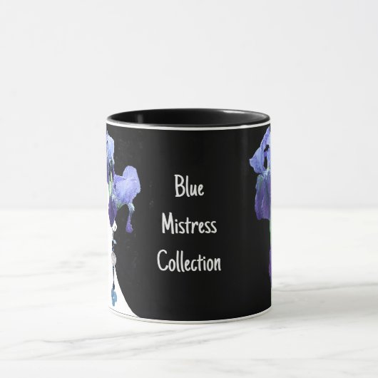  gepersonaliseerde blauwe irisbloemen mok (Midden)