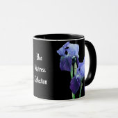  gepersonaliseerde blauwe irisbloemen mok (Voorkant rechts)