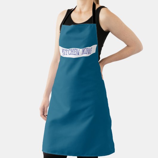 Gepersonaliseerde Blauwe Keuken Schort (Insitu)