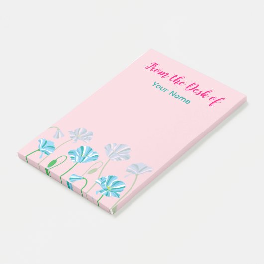 Gepersonaliseerde Blauwe klaproos Post-it® Notes (Schuin)