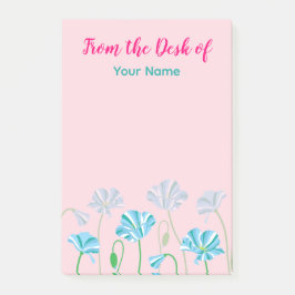 Gepersonaliseerde Blauwe klaproos Post-it® Notes