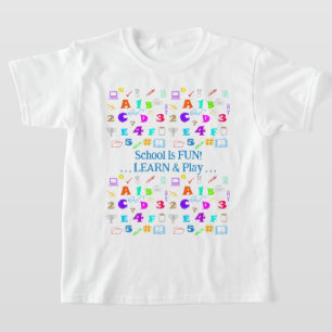 Gepersonaliseerde Blauwe, Leuke Kinder Kleurrijke  T-shirt