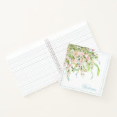 Gepersonaliseerde blauwe linten Greenery Elegant N Notitieboek (Binnen)