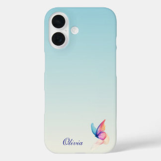 Gepersonaliseerde blauwe minimalist iPhone 16 hoesje