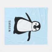 Gepersonaliseerde Blauwe moderne besneeuwde schatt Fleece Deken (Voorkant (Horizontaal))