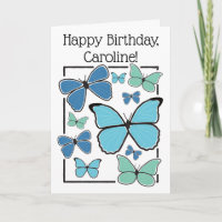 Gepersonaliseerde Blauwe Morpho Vlinder Gelukkige 