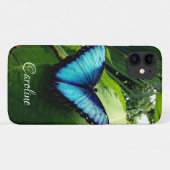 Gepersonaliseerde blauwe morpho vlinder natuur fot Case-Mate iPhone case (Achterkant (horizontaal))