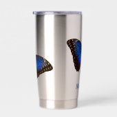 Gepersonaliseerde Blauwe Morpho Vlinder Waterfles Geïsoleerde Drinkbeker (Rechts)