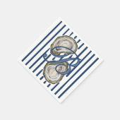 Gepersonaliseerde blauwe oesterschelpen servet (Hoek)