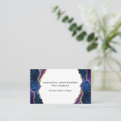 Gepersonaliseerde Blauwe Paarse Aqua Gouden Agaat Visitekaartje (Staand voorkant)