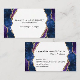 Gepersonaliseerde Blauwe Paarse Aqua Gouden Agaat Visitekaartje